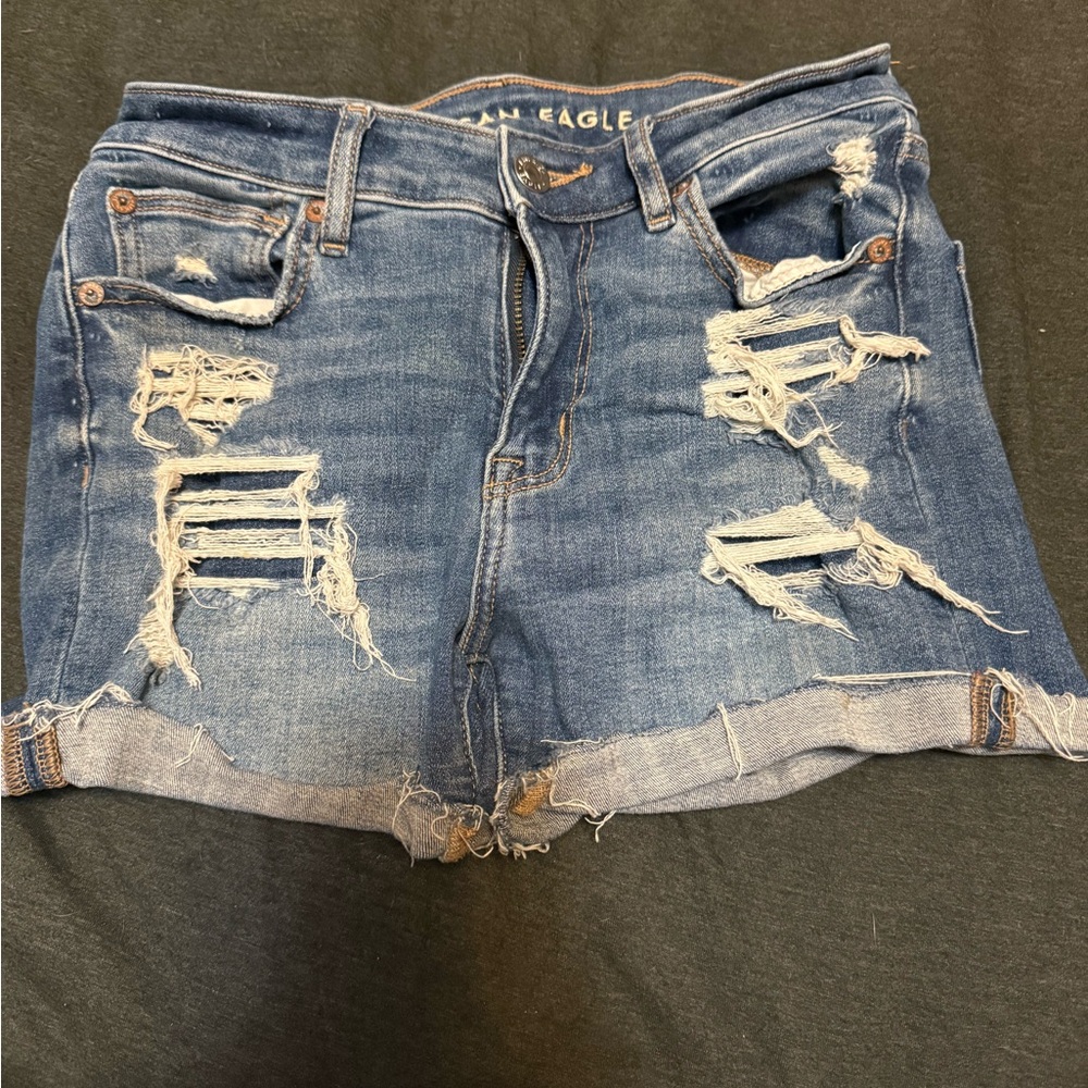 American Eagle Outfitters Blue and Tan Jeans